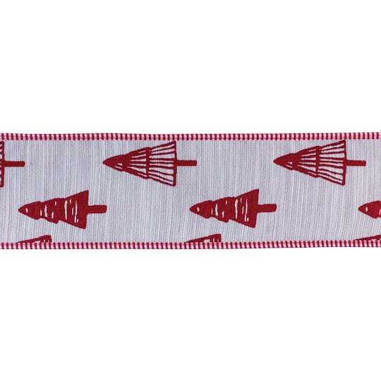 Melrose 4" x 5yd. Traditional Holiday Tree Wired Ribbon | Michaels®